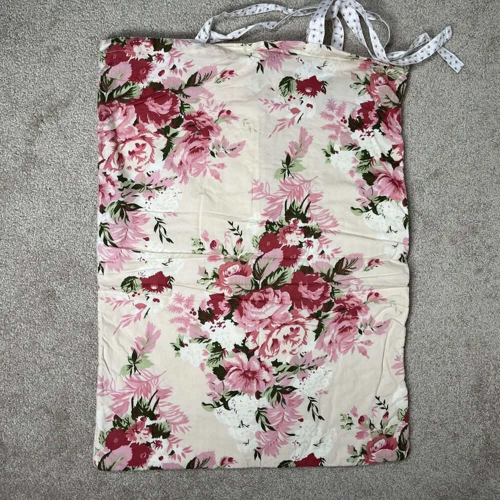 2 Ross-Simons Rose Bouquet Quilted Standard Pillow Shams Floral Cottagecore NWT